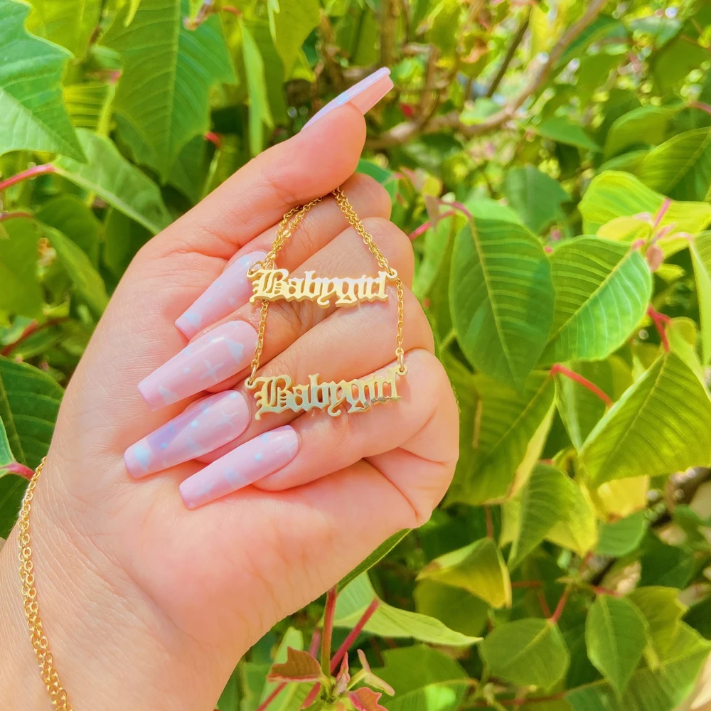 Old English Babygirl Pendant Necklace