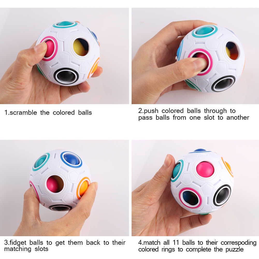 Match The Color Rainbow Puzzle Ball Fidget Toy