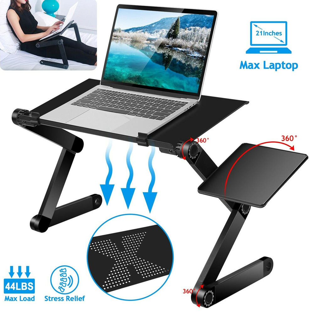 Adjustable Laptop Stand for Desk, Stand Up Desk for Laptop with 360° Rotating Legs, Notebook Laptop Riser for Desk