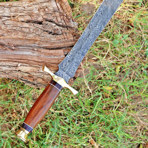 Double Edge Dagger Sword Hand Forged Damascus Steel with Blade Dagger