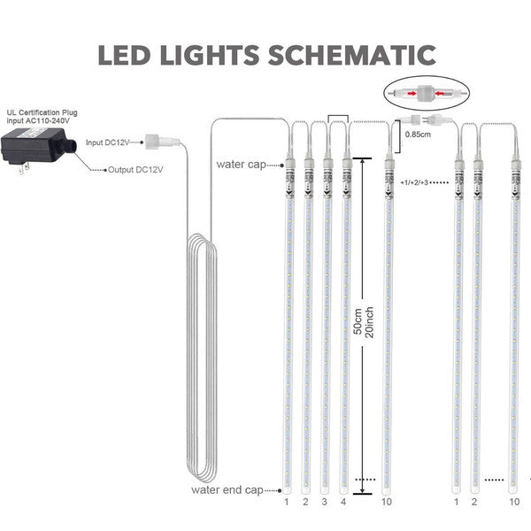 LED Dripping Icicle Lights for Outdoor Christmas Decor (8-Piece Set), Perfect for Christmas, Christmas Gift Ideas