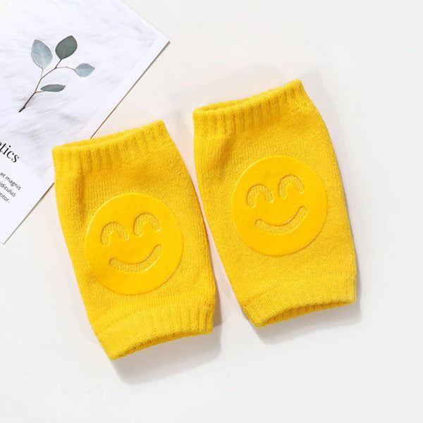 Smiley Face Baby Knee Pads - Soft & Protective Crawling Pads