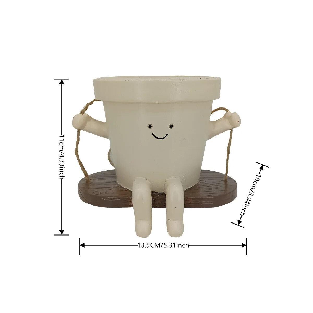 Resin Swing Face Planter: Wall Flowerpot for Succulents & Plants
