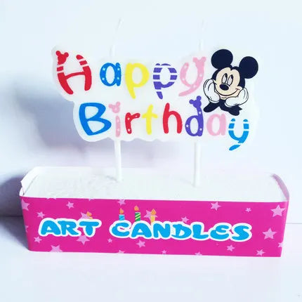 Hot Mickey Minnie Mouse CandleHappy Birthday Number 0-9 Candles Cartoon Cake Cupcake Topper Party Decoration Supplies DIY Gifts