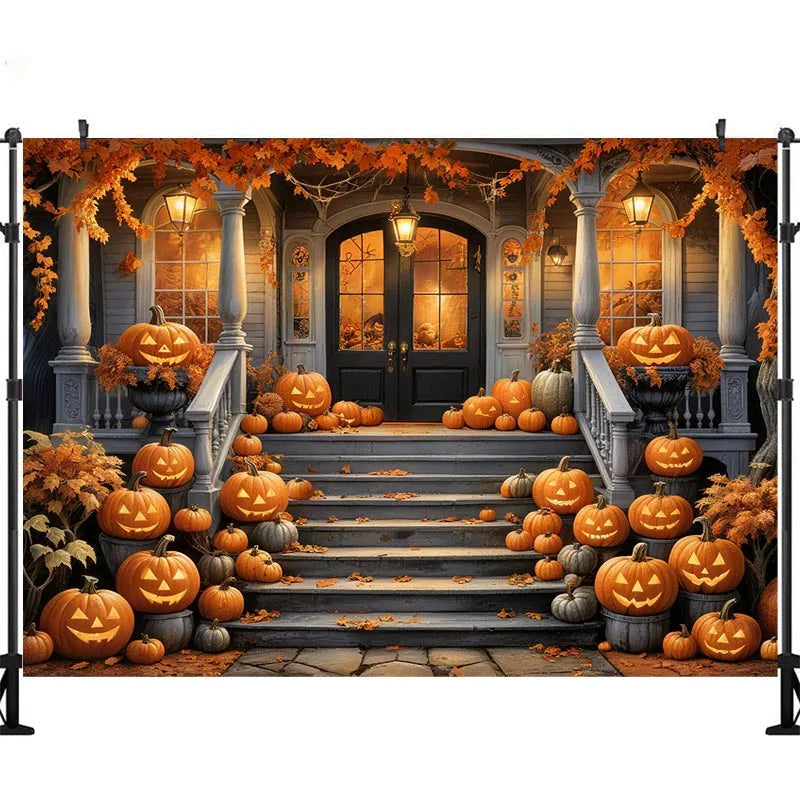 LS Halloween Pumpkin Shop Backdrops Child Baby Photo Props Adult Kids Decors Photography Trick or Treat Photo Studio Backgrounds