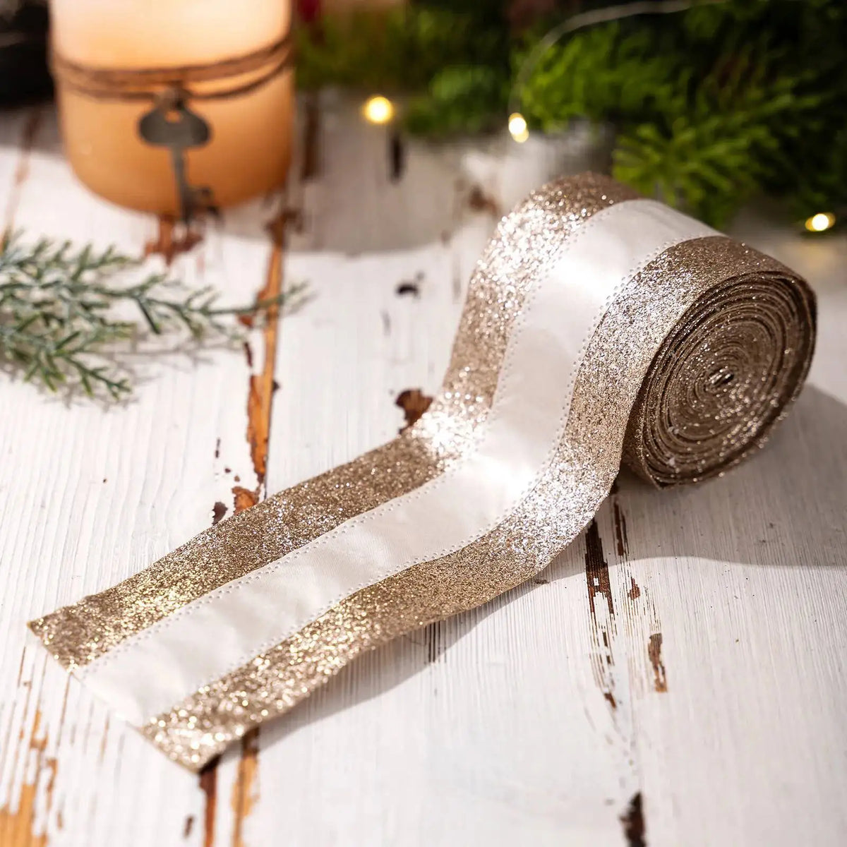 5m Christmas Decorations High-end European-style Ribbon Gold Ribbon Atmosphere Layout Decoration Mesh Ribbon Christmas Gift