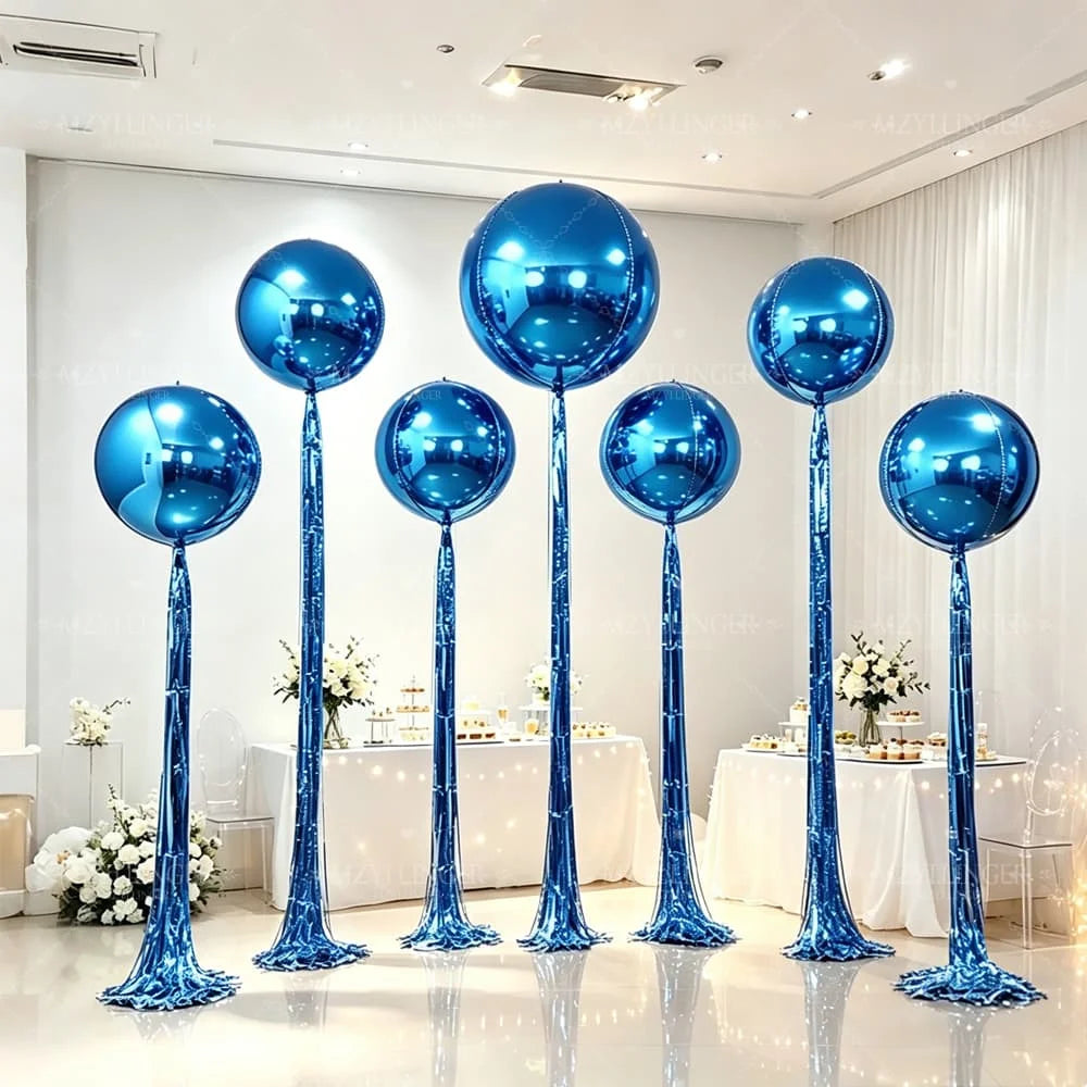 8pcs blue 4D Balloon Rain Curtain Set,blue 4D Foil Balloon, for birthday party decorations, weddings decor, and rooms decor