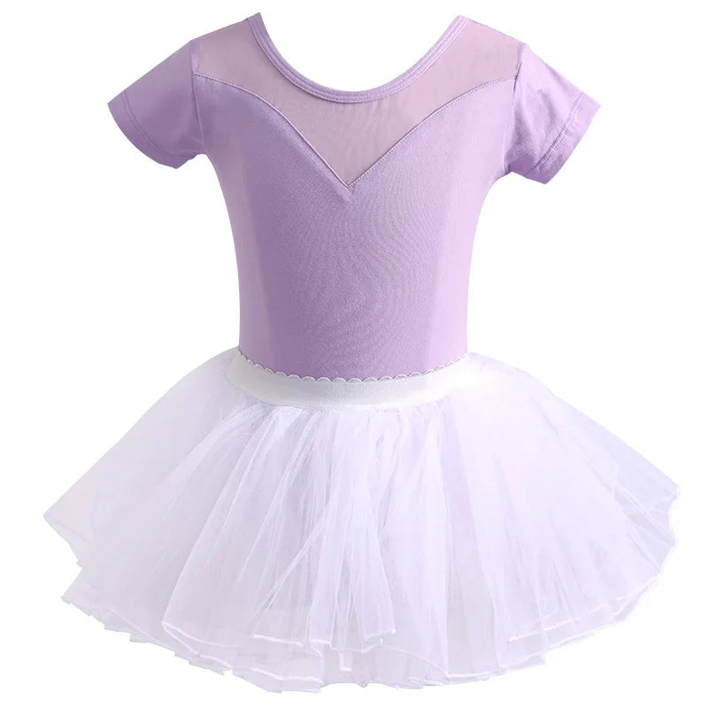 Children Ballet Costume Leotards for Girls Dance Wear Ballet Tutu Gymnastics Romper Dance Outfits with Skirt Kids Clothes