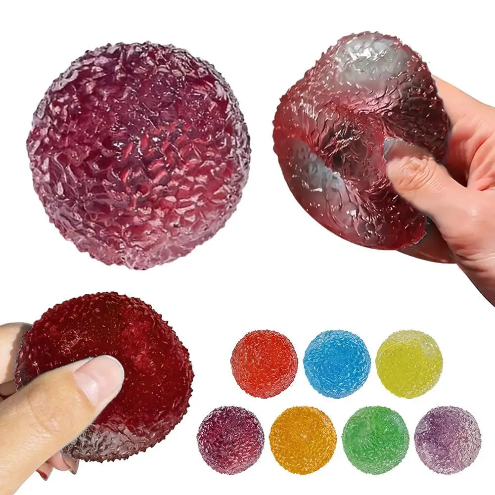 Squishy Ice Ball Maltose Fidgets Toy Super Soft Pink Mochi Slow-rebound Squeeze Toy Anti-Stress Toy for Adults Hand Exercise