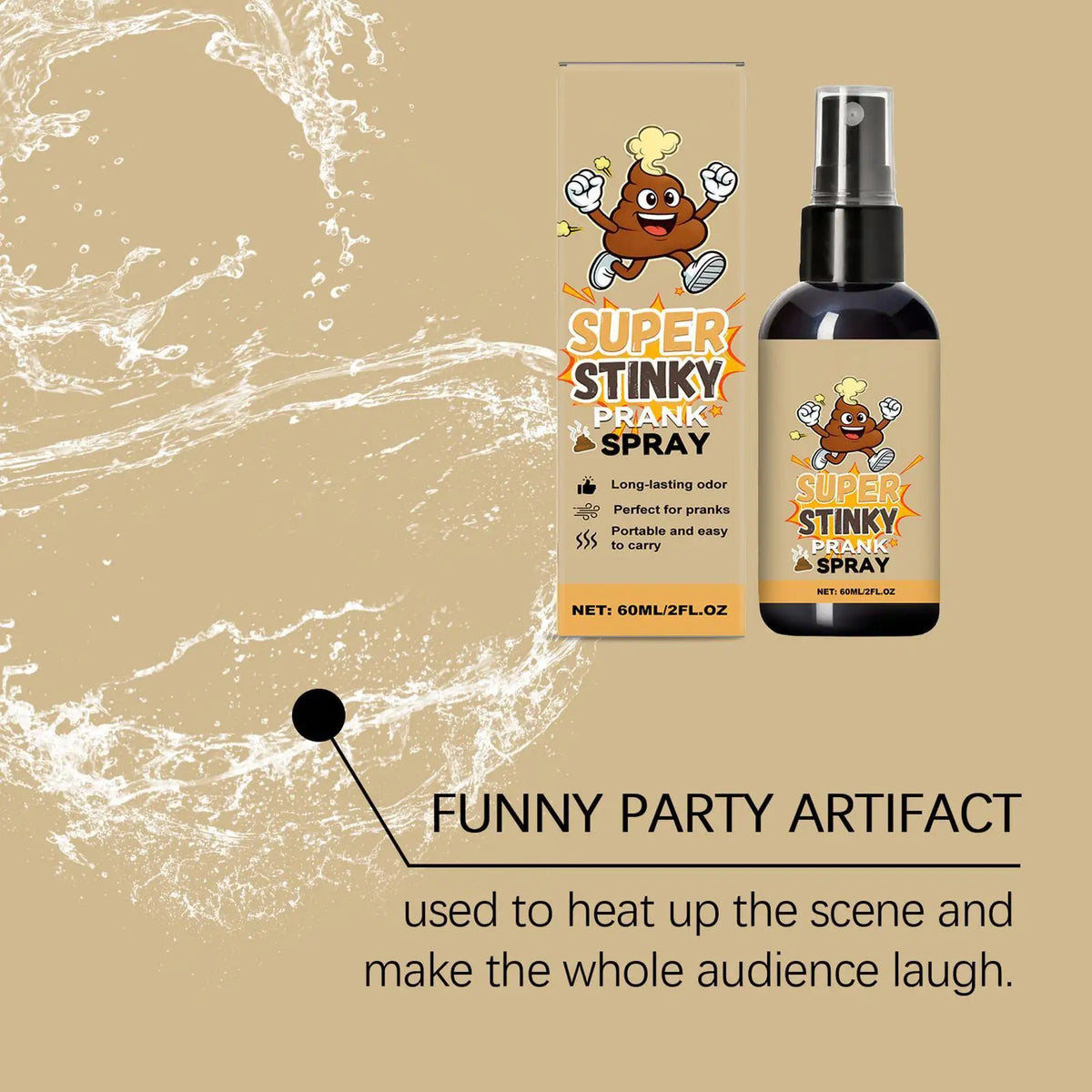Novelty Liquid Fart Prank Spray Can Stink Stinking Gas 60ml Friend Party Game Family Entertainment Funny Interactive Prank Toy