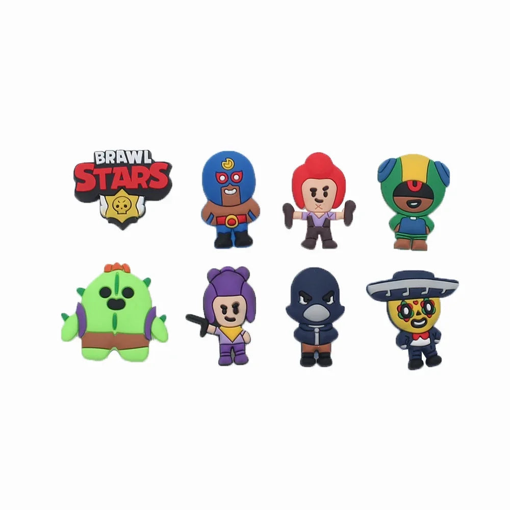Brawl Stars Balloons Happy Birthday Banner Game Party Decoration Background Cake Topper Stickers Disposable Tableware Keychain