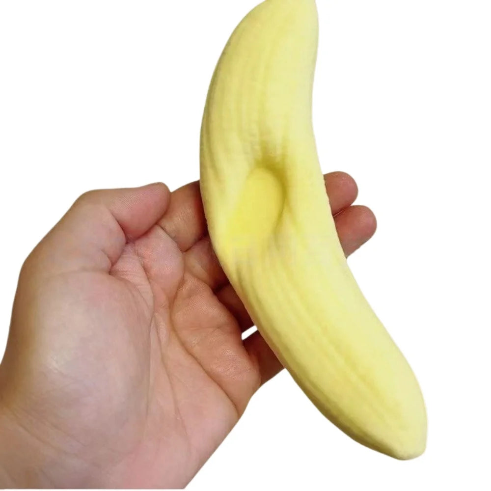 Stress Relief Banana Pulp Squishy Toy, PU Slow Rebound Sensory Fidget Ball, Milky Scent Non-Edible Soft Durable for Adults Kids