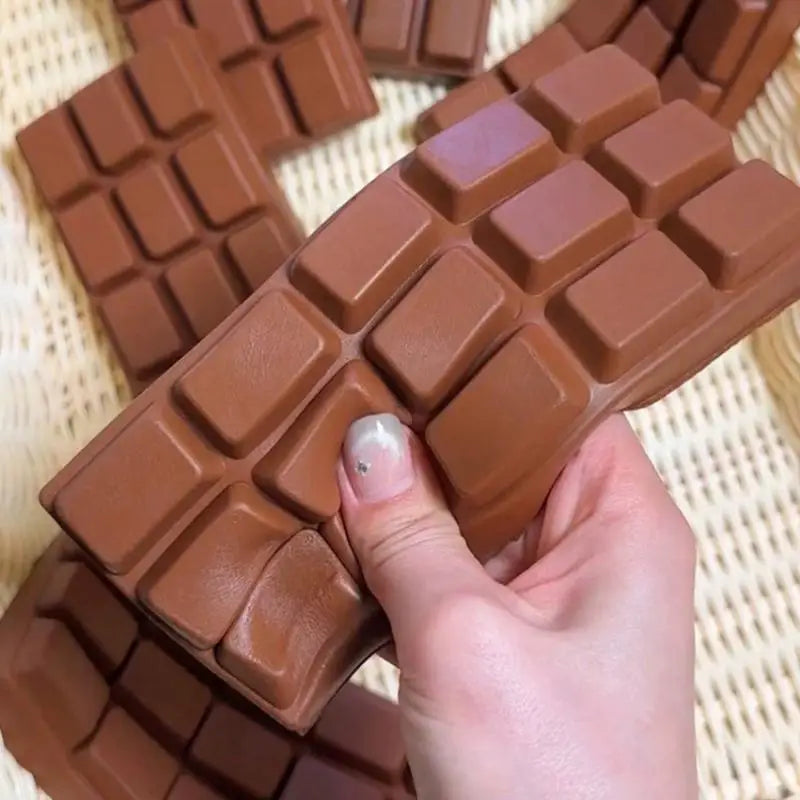 PU Squishy Chocolate Bar Toy Ultra Slow Rising Realistic Soft Squeeze for Stress Relief and Sensory Play for Kids Adults