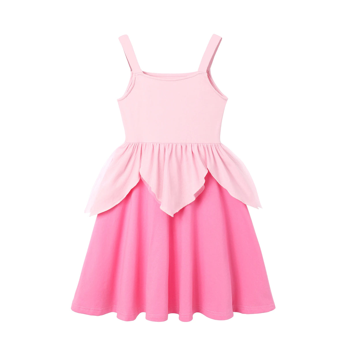 Children's Casual Dress for Girls Mermaid Rapunzel Dress One-Shoulder Sling Short Sleeve Princess Costume Summer Casual Vest