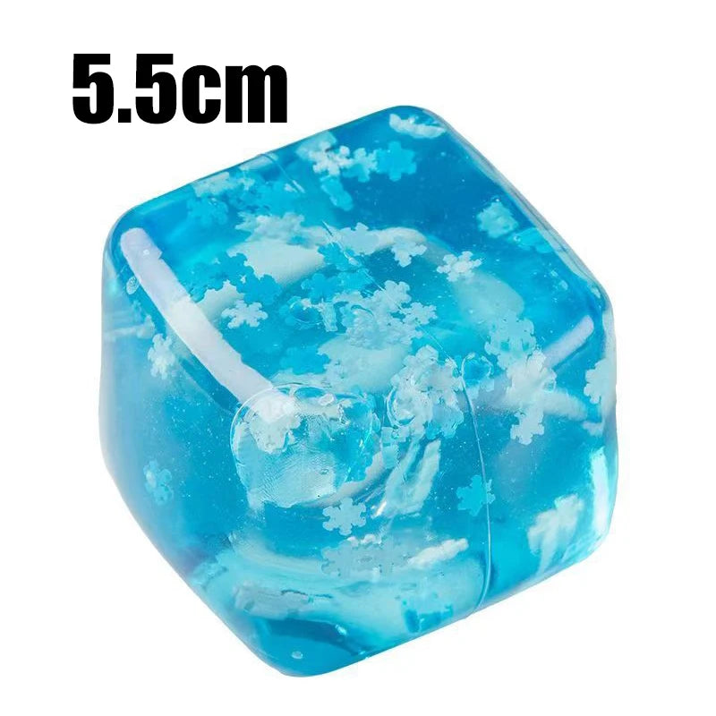 Slow Rising Snowflake Ice Cube Squishy Soft Squeeze Stress Relief Sensory Fidget Toy Hand Exercise Calming For Adults Kids