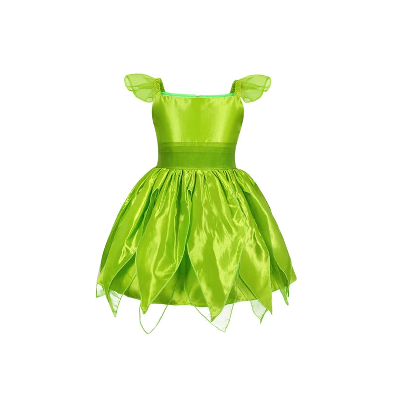 Girls Flower Fairy Dress Up Kids Princess Dress With Wings Halloween Princess Costume Elves Party Tinkerbell Tinker Bell Dress