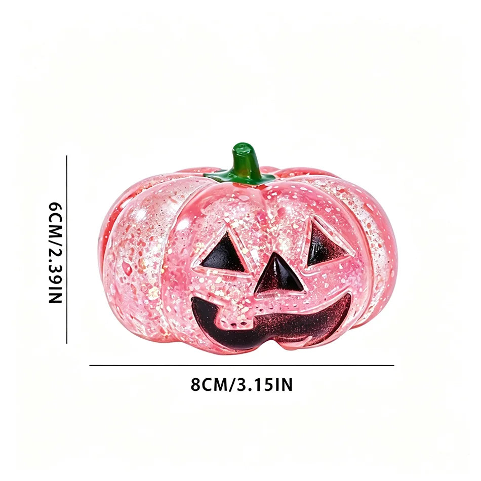 2026 Glitter Pumpkin Squeeze Squish Toy Halloween Fidget Stress Ball Soft Stretch Sensory Anti Stress Toy Party Gift