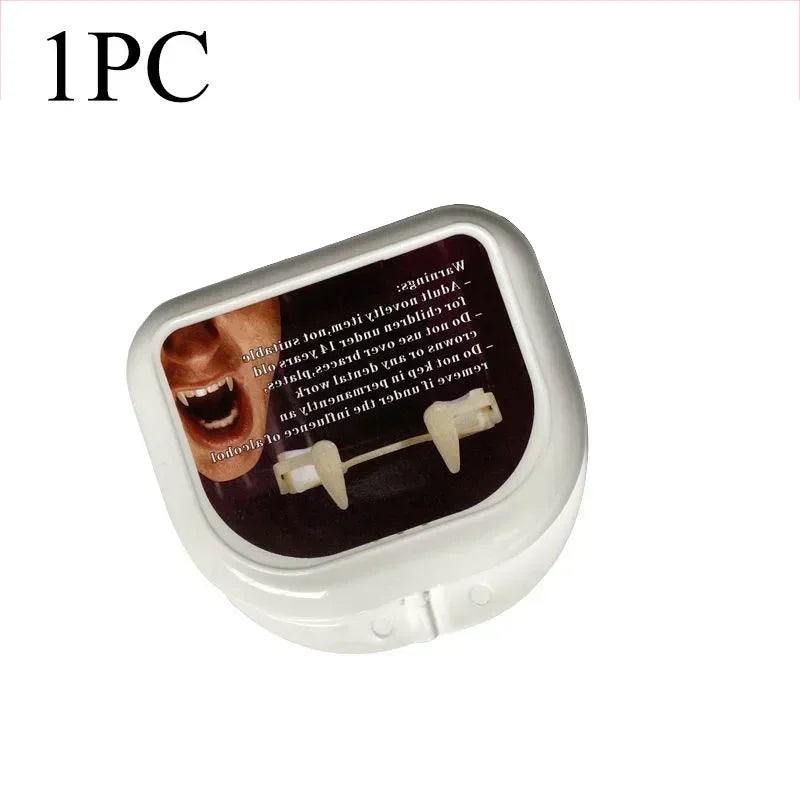 Halloween vampire fangs spoof teeth retractable braces prom party dress up cosplay props