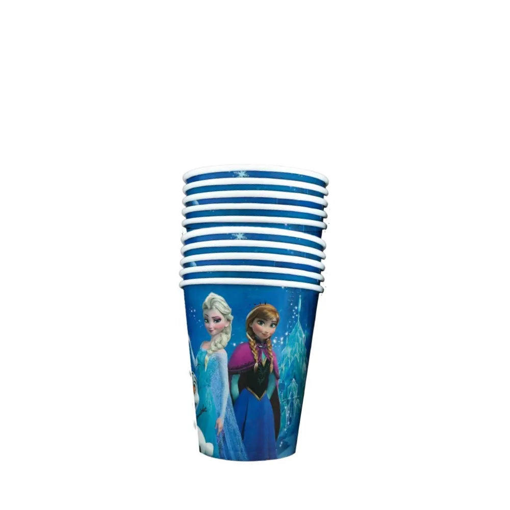 Frozen Kids Birthday Party Decoration Tableware Cups Plates Napkins Tablecloths Banners Gift Bags Cake Top Baby Shower Supplies