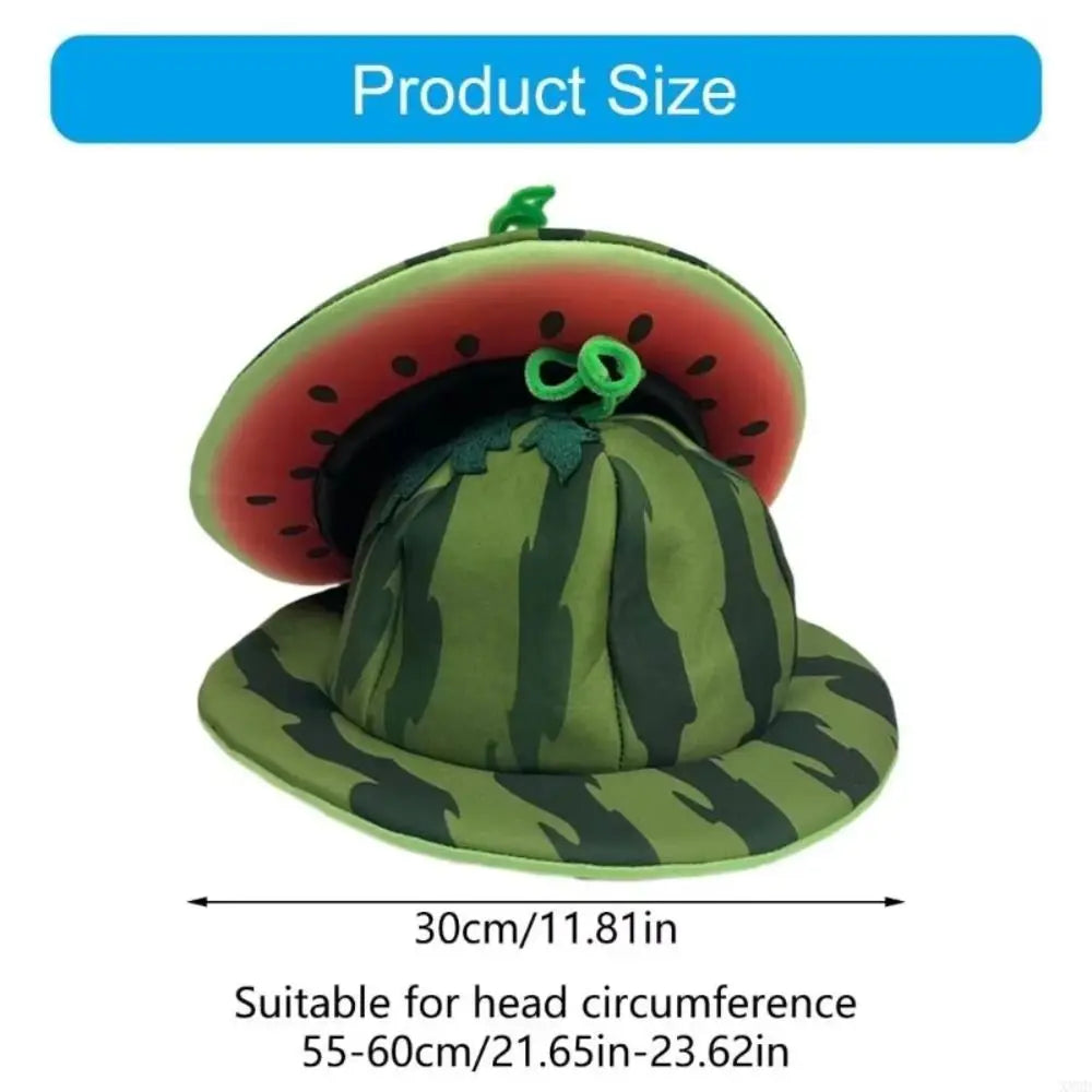 Cartoon Creativity Watermelon Hat Comfortable Cute Wide Brims Sun Hat Unisex Funny Halloween Cap Party Costume Accessories