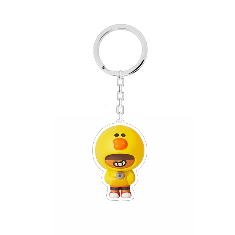 Leon Spike Brawl Stars Themed Anime Figures Keychain Crow Key Rings Game Birthday Decoration Disposable Collectible