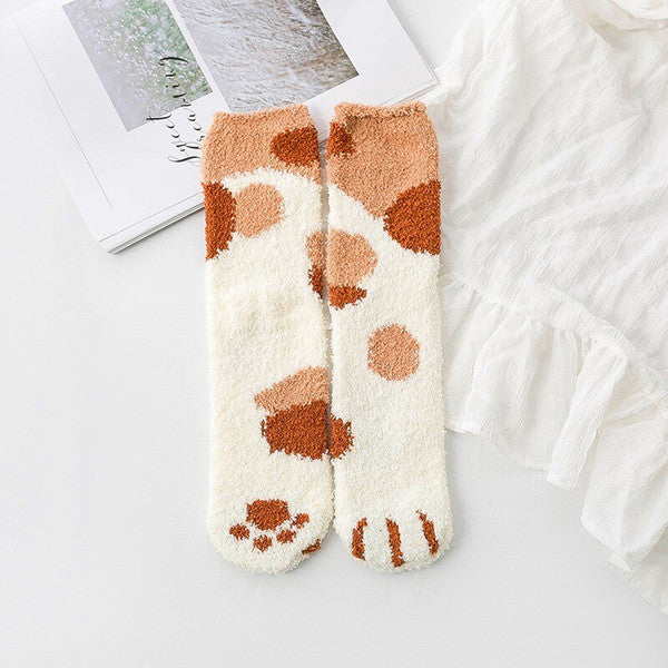Cute Fuzzy Cat Claws Socks