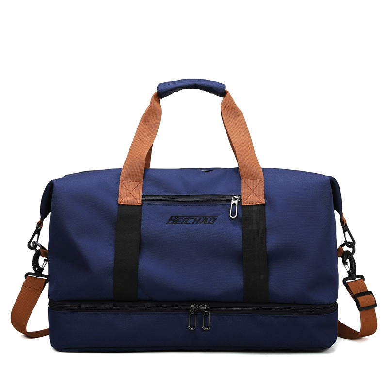 Portable Fitness Duffle Bag, Carry-On Luggage for Gym, Travel & Work | Trolley Strap , Shoe Compartment
