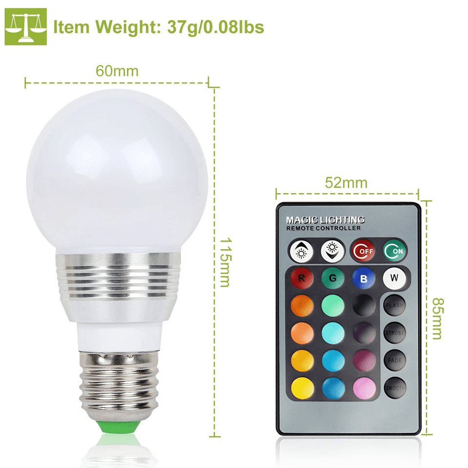 RGB LED Party Magic Bulb Light with Remote Color Changing Decorative LED Bulb