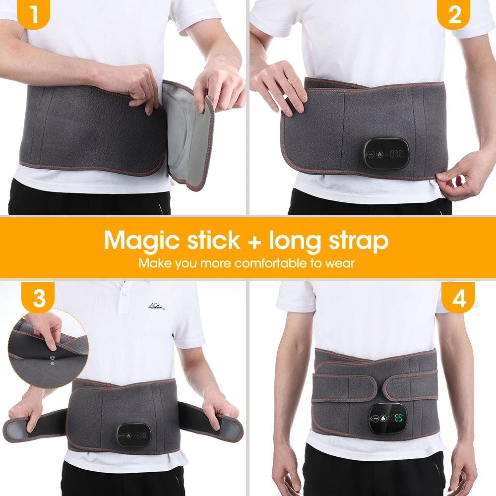 Inflatable Waist Belt with Heated Vibration Massage Decompression Posture Correction Support with Airbag Technology