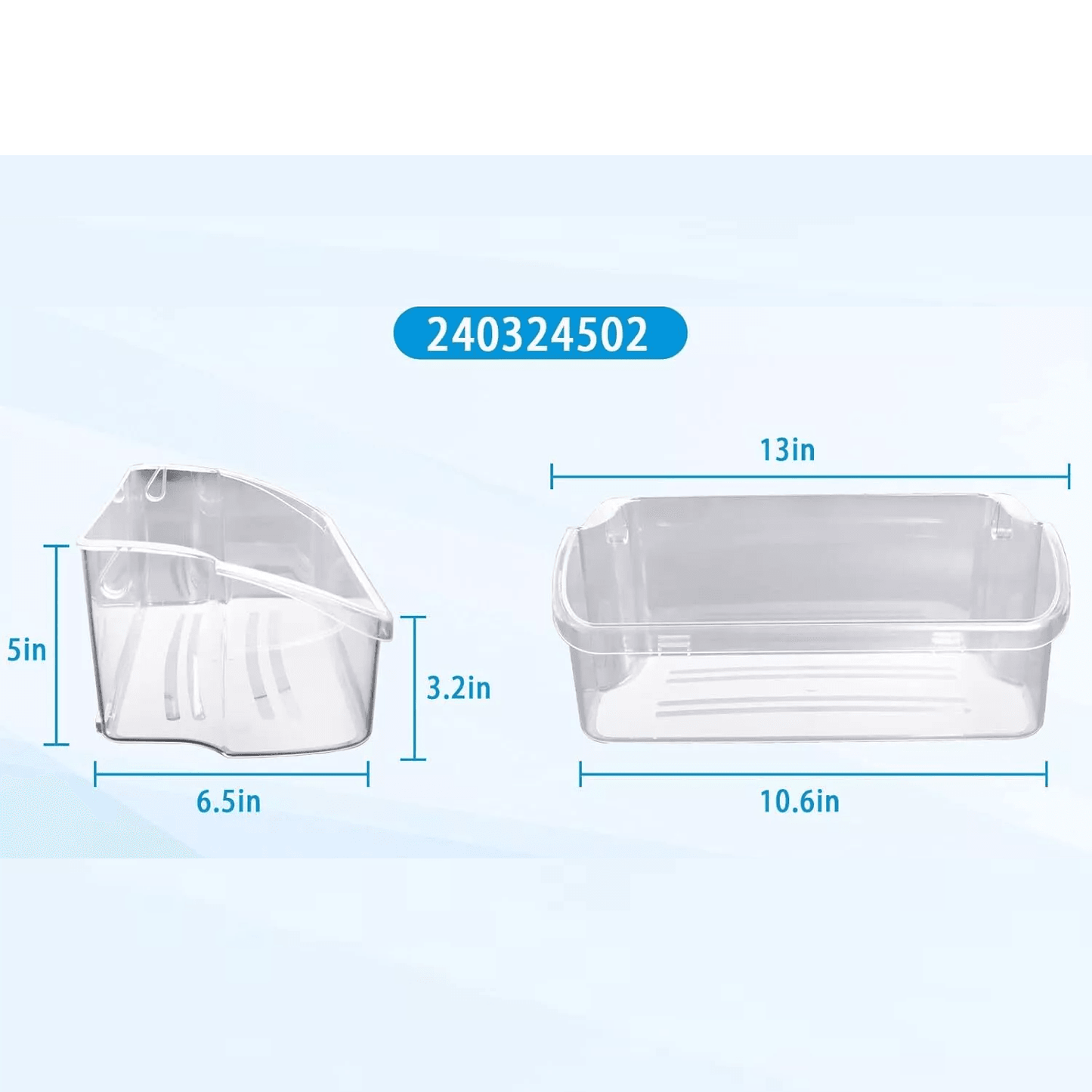 Door Bin Compatible with Frigidaire Kenmore, Replacement Refrigerator Door Shelf Bin for Frigidaire, Heavy-Duty Plastic