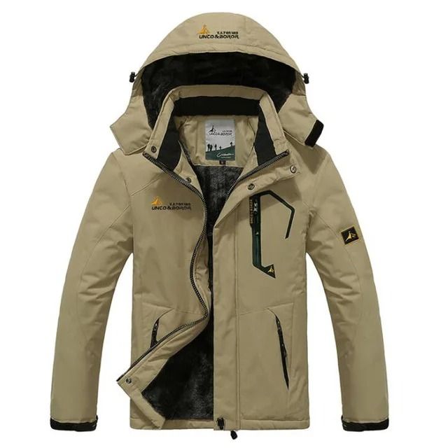 Mens Heavy Duty Winter Parka with Fur Hood and Windproof Warm Lining