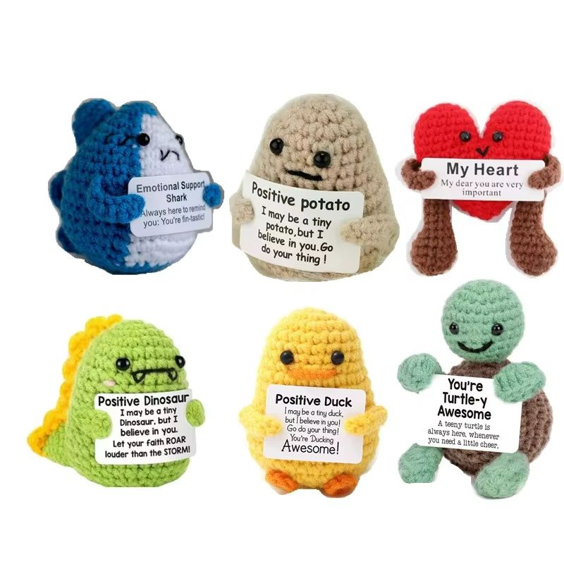 Cozy Pocket Hug Mini Wool Doll – Positive Energy Handmade Plush