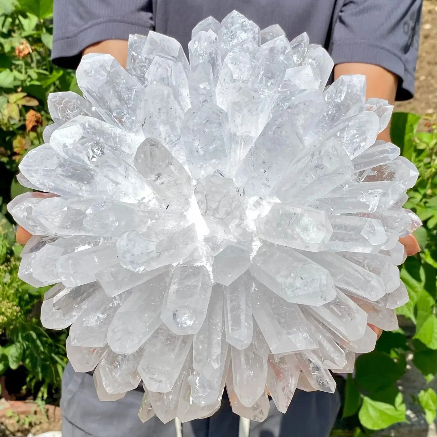 Natural White Crystal Cluster, Single Point Mineral Specimen for Healing, Energy