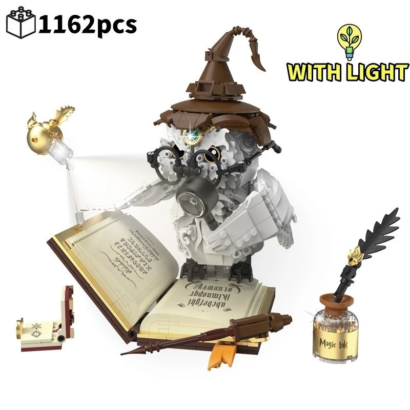 Magical World Owl Doctor Building Blocks with Magic Book and Lights
