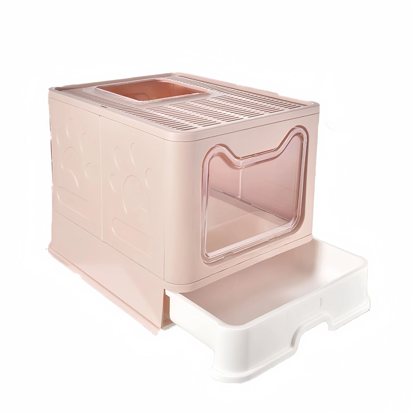 Foldable Drawer Litter Box with Scooper for Easy Cat Waste Management