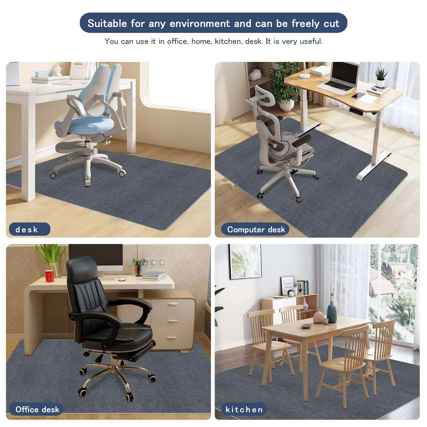 Keilymat 35.43x47.24in Office Chair Mat – Hardwood Floor Protector for Gaming & Work