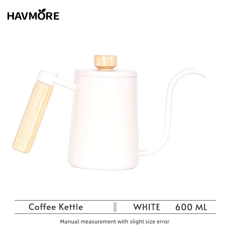 304 Stainless Steel Gooseneck Coffee Kettle – 20.29oz Pour Over Espresso Maker for Barista Brewing