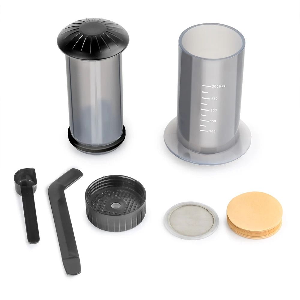 Portable Espresso Coffee Maker French Press Style with 300ml Brew Chamber Filters and Paper Kit