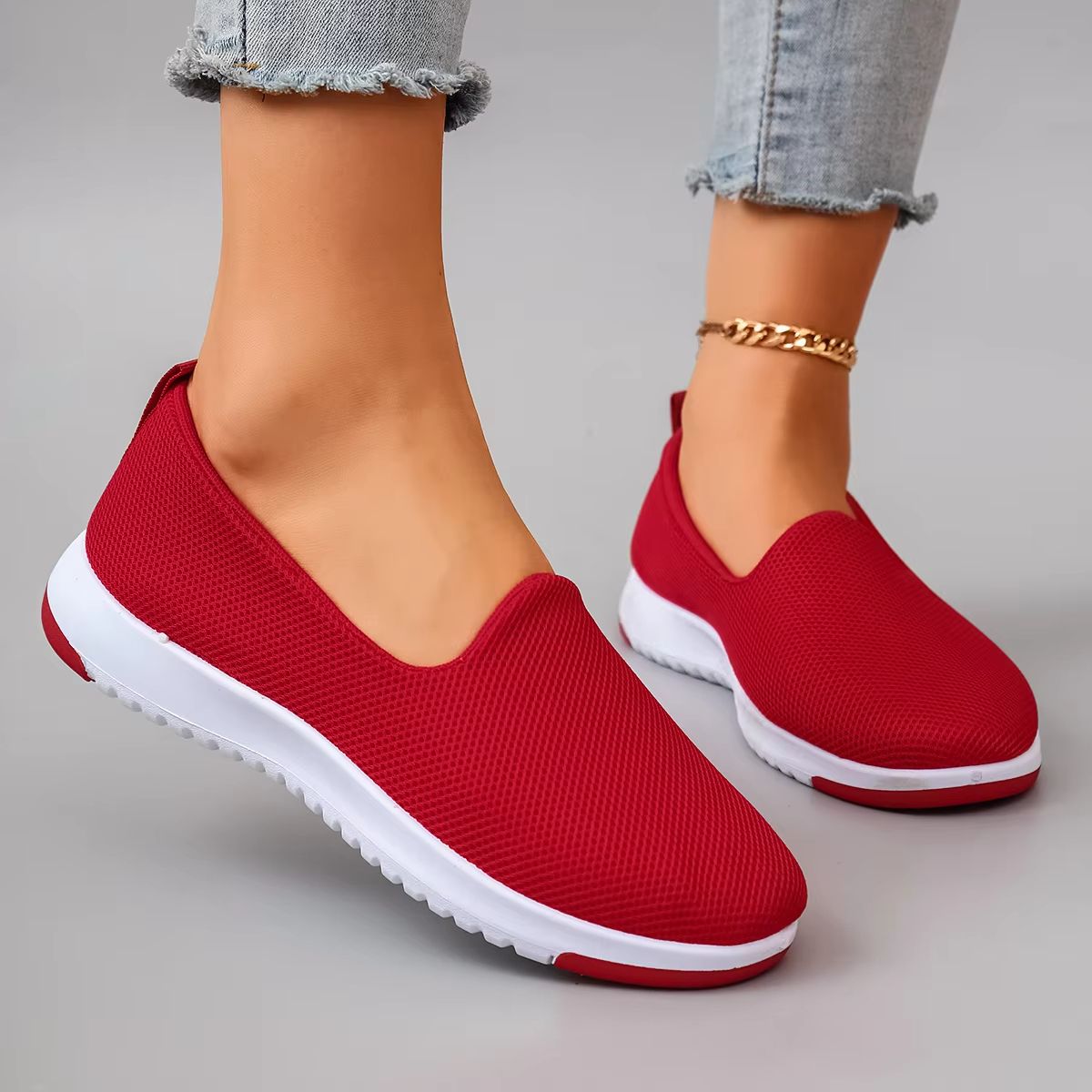 Women's Breathable Mesh Summer Sneakers – Lightweight Casual Shoes