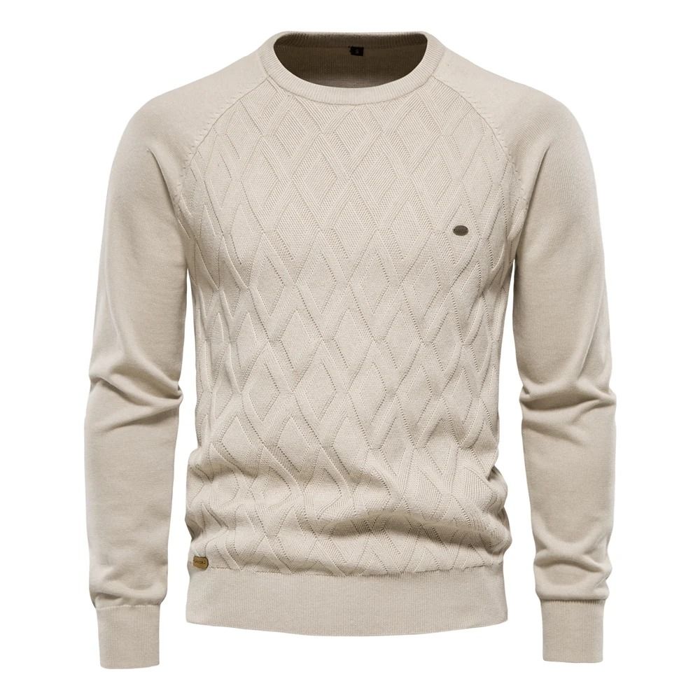 Mens Solid Knit Pullover Sweater
