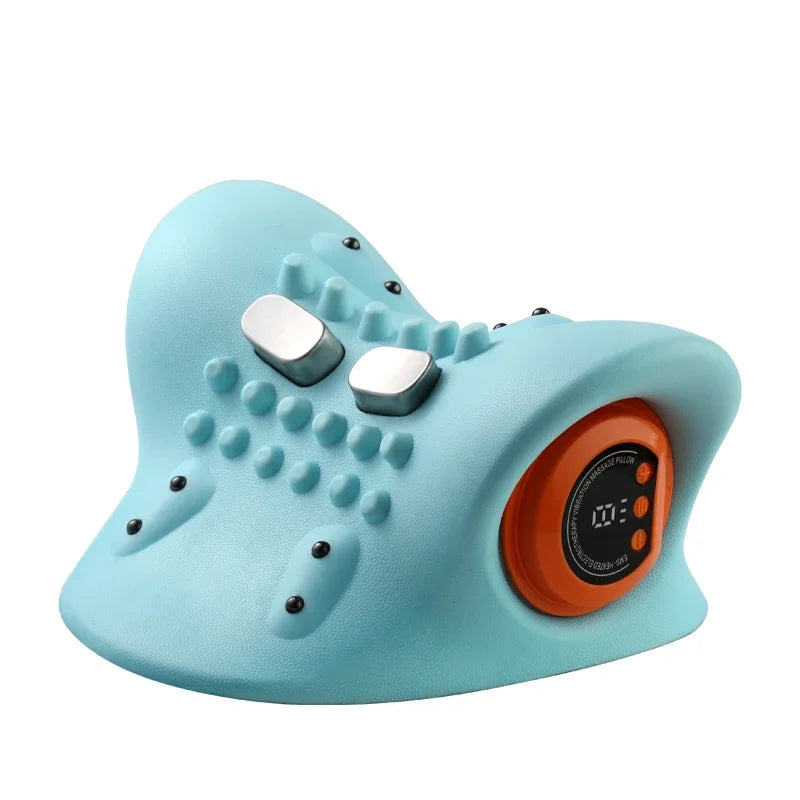 Chiropractic Traction Electric Cervical Massager Neck Stretcher Head Acupoint Massage Pillow Shoulder Body Massager