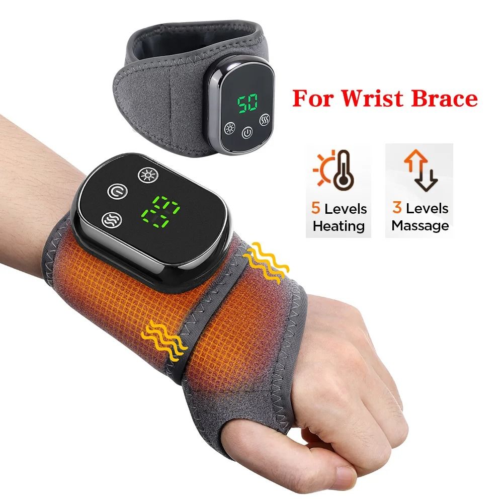Electric Heating Wrist and Ankle Brace with Vibration Massage and Hot Compress