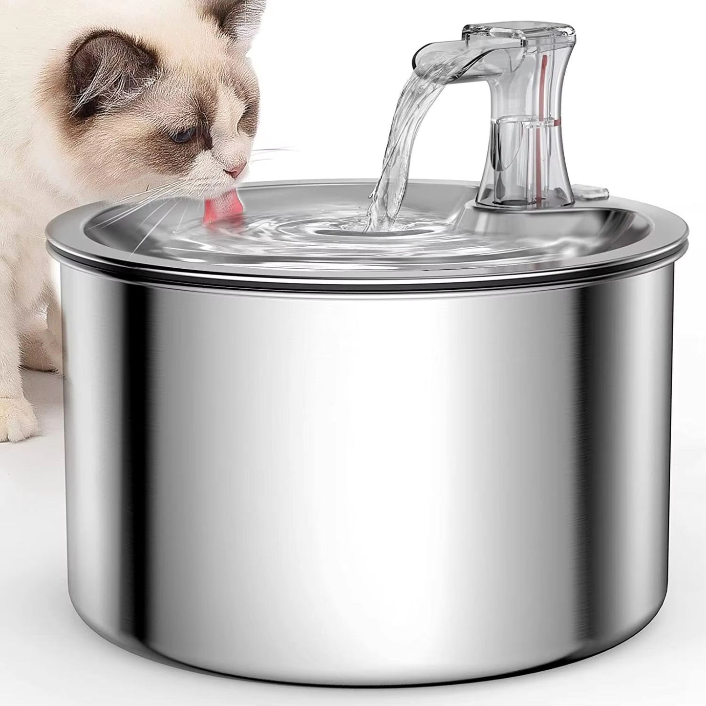 2L Stainless Steel Automatic Cat Water Fountain – Pet Drinking Dispenser with Sensor & Heater