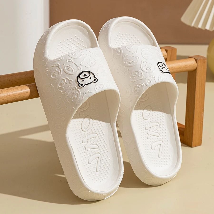 Summer Fashion Slippers with Little Bear Print for Men and Women