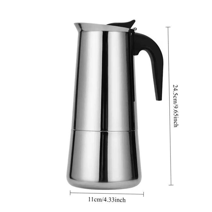 Stainless Steel Moka Pot Italian Coffee Maker Stovetop Espresso Pot 9 Cup