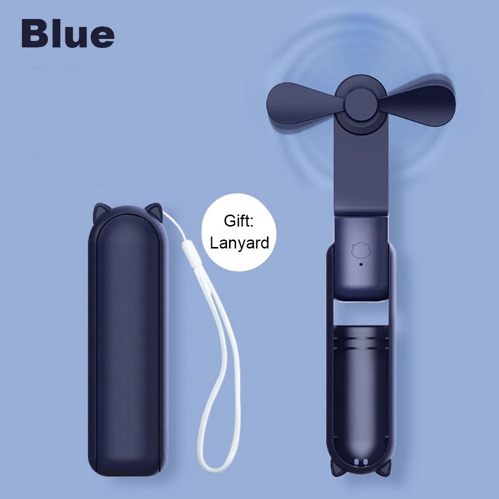 Portable USB Rechargeable Foldable Mini Handheld Fan with Power Bank