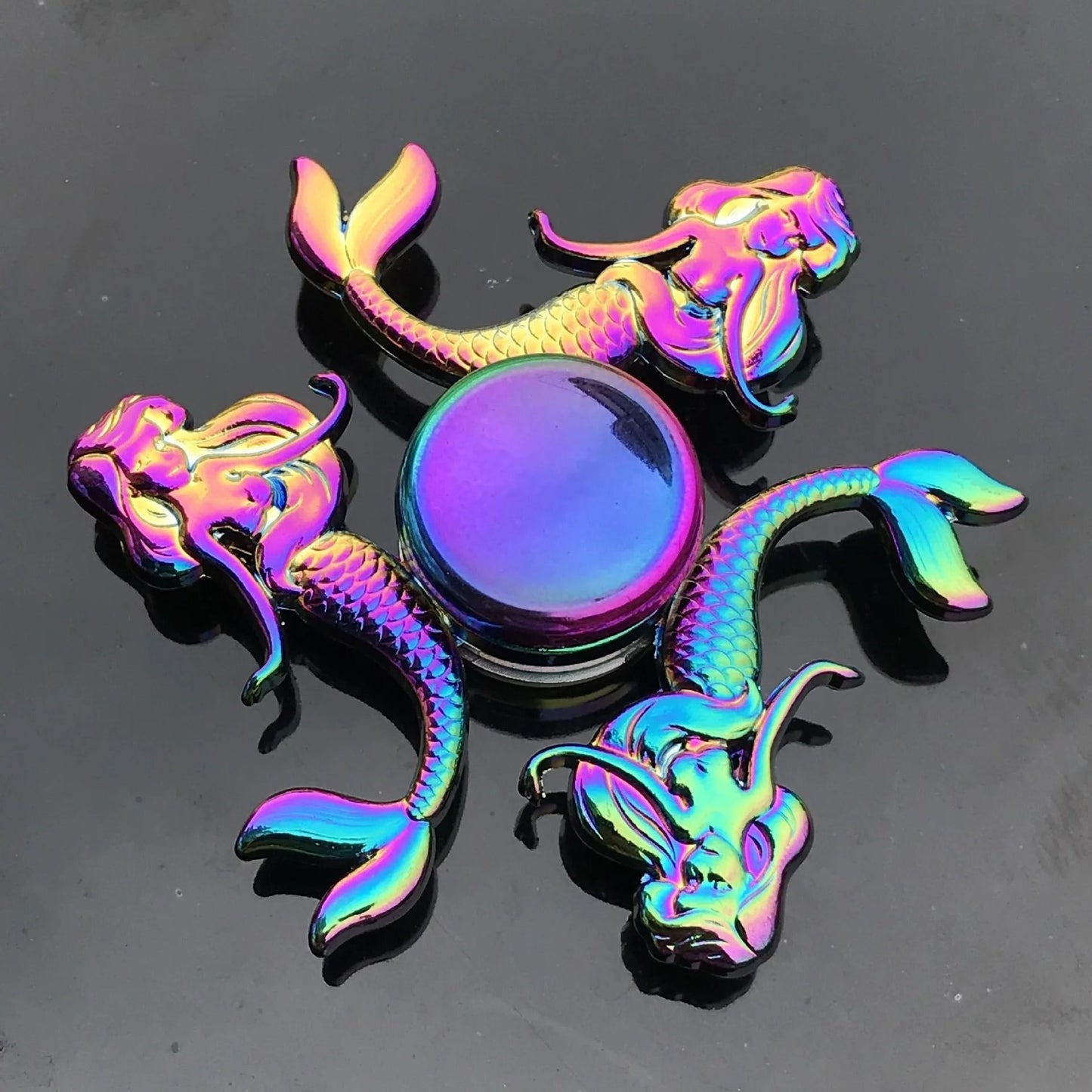 Metal Rainbow Gradient Fidget Spinner with Silent Bearing