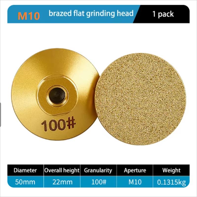 M10 Diamond Flat Grinding Head for Stone and Marble – Heavy-Duty Brazed Polishing Disc for Countertop Trimming & Finishi