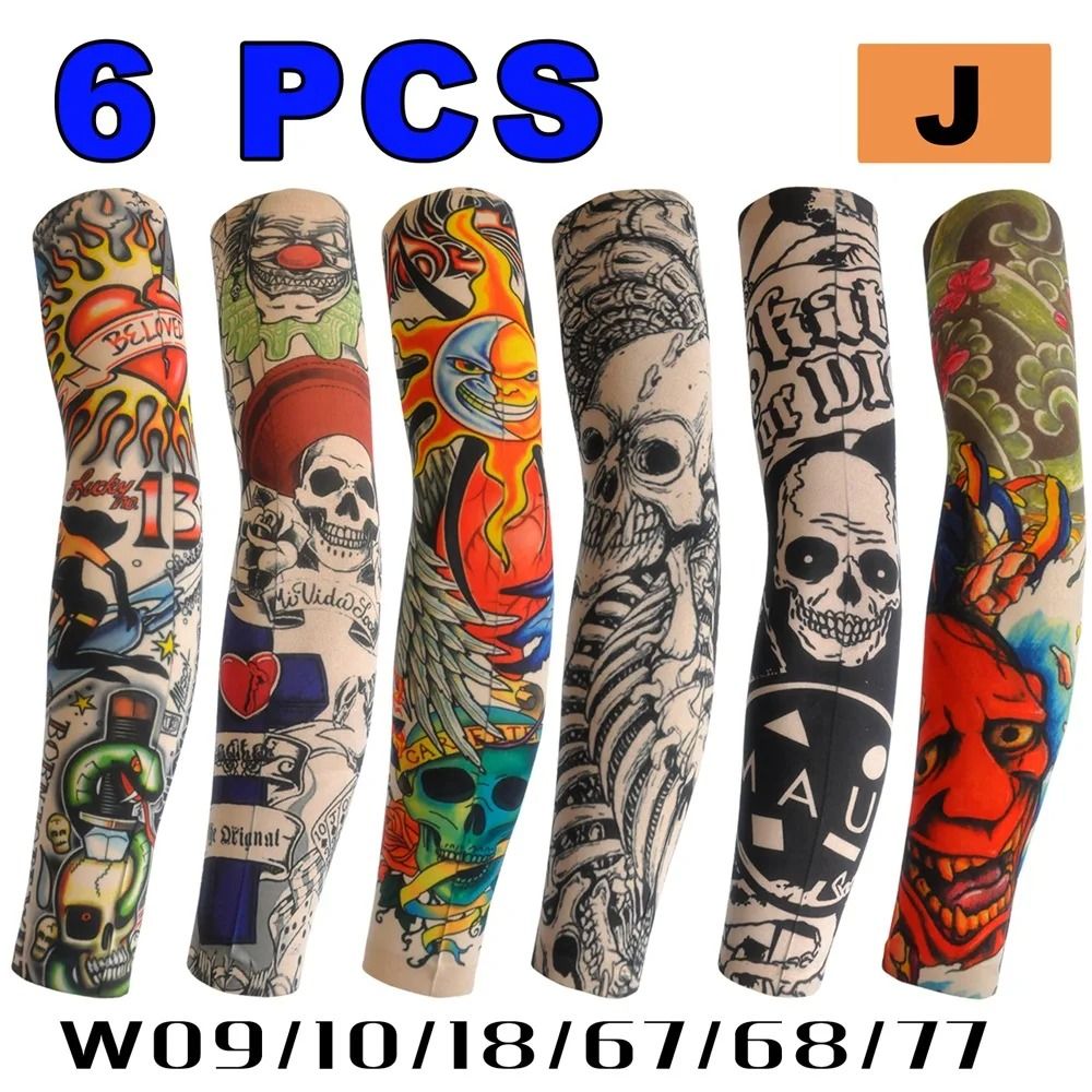 6 Piece Tattoo Arm Sleeve Set for Men and Women