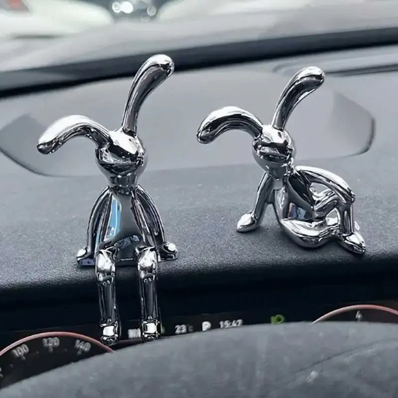 Cute Long Eared Rabbit Figurine Set